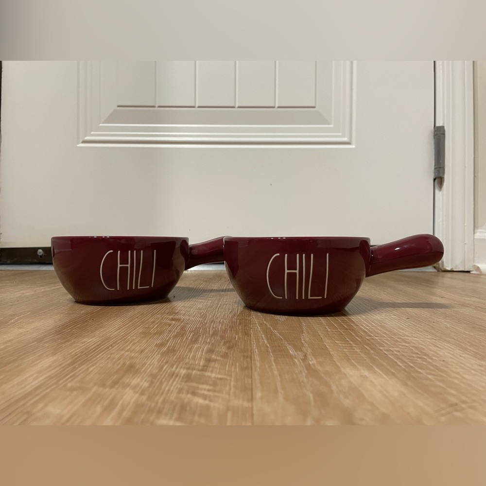 Rae Dunn Chili Bowls with Handles Dark Red - Set of 2
